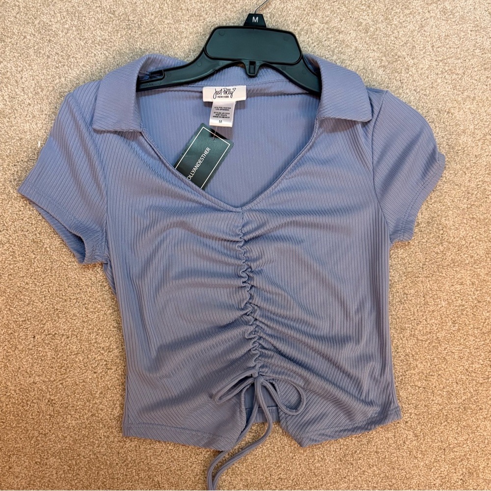Just Polly Tshirt, blue, size medium